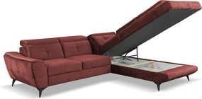 Rohová sedacia súprava Sergio, tehlová látka, pravý roh