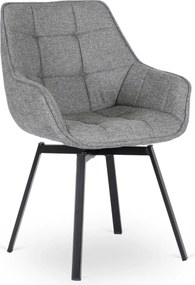 Otočná jedálenská stolička LUNA sivá, tkanina