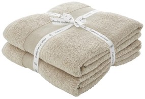 Béžové froté bavlnené osušky v súprave 2 ks 90x140 cm Anti-Bacterial – Catherine Lansfield