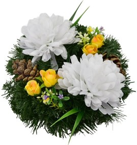 Veniec na Sviatok všetkých svätých Bielechryzantémy, 20 cm