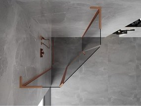 Mexen Mist L, päťuholníkový sprchový kút s krídlovými dverami, 100 x 100 cm, 8mm číre sklo, medený profil, 8A8L-100-100-65-00