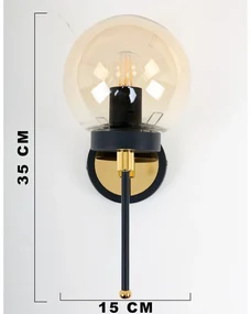 Čierne/v zlatej farbe nástenné svietidlo ø 15 cm Tokyo – Squid Lighting