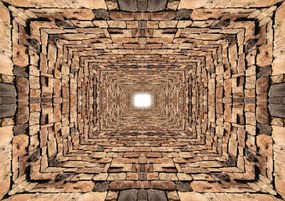 Fototapeta - Tunel 3D kameňov (152,5x104 cm)
