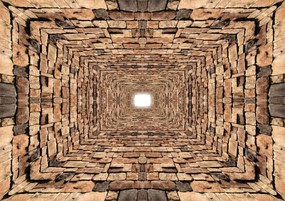 Fototapeta - Tunel 3D kameňov (152,5x104 cm)