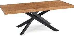 HAMPTON Rozkladací stôl 160-240 cm Zlatý dub/Čierna