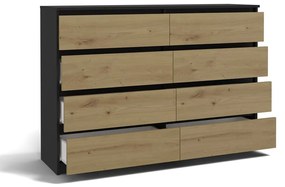 Komoda Musecalo 7 140 (antracit + dub artisan). Akcia -20%. Vlastná spoľahlivá doprava až k Vám domov. 1132829