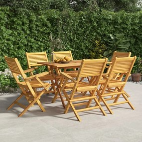 Skladacie záhradné stoličky 6 ks 55x62x90 cm tíkový masív 3155068