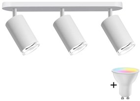 Polux LED RGBW stmievateľné kúpeľňové bodové svietidlo TURYN 3xGU10/6,5W/230V IP44 biela SA1910+3xAI0414