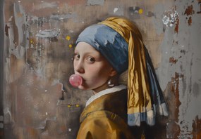 Fototapeta - Moderné dievča s perlou (147x102 cm)