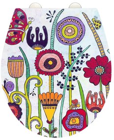 Záchodová doska s automatickým zatváraním 37 x 44,5 cm Rollin'Art Full Bloom – Wenko