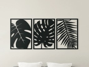 drevko Viacdielny obraz Izbové rastliny Rozmer obrazu: 29,5 x 65 cm, Farba dekorácie: Čierna