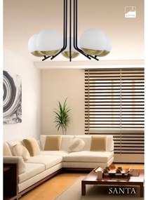 Jupiter 1720 - Luster na tyči SANTA 5xE14/40W/230V mosadz