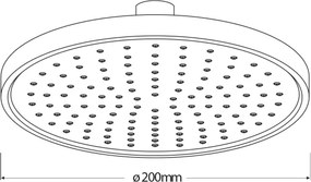 Aqualine - Hlavová sprcha pr. 20 cm matná čierna