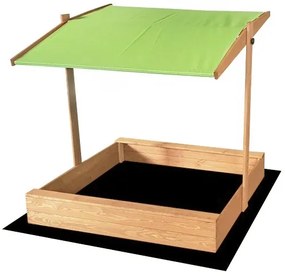 Detské pieskovisko so zelenou strieškou