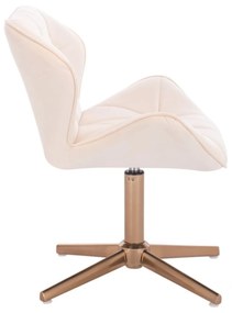 LuxuryForm DESIGN Stolička MILANO VELUR na zlatom kríži - krémová