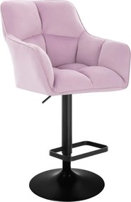 LuxuryForm DESIGN Barová stolička AMALFI VELUR na čiernom tanieri - levanduľa