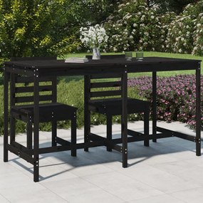 Záhradný stolík čierny 203,5x90x110 cm borovicový masív 824106