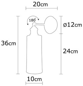 Nástěnná lampa Amasra II černá