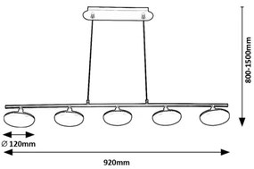 Rabalux 72240 - LED Luster na lanku MADI 5xLED/4W/230V 3000K