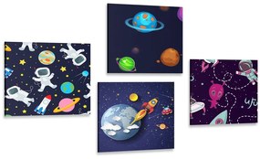 Set obrazov vesmírny svet Varianta: 4x 40x40