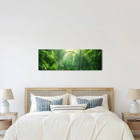 Obraz - Dažďový prales (s hodinami) (90x30 cm)