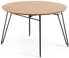 Okrúhly rozkladací stôl NOVAC Ø 120 (200) cm dub prírodný, kovové nohy