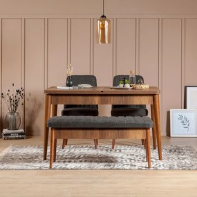 Jedálenský set Vlasta 1 (orech + antracit) (pre 4 osoby). Akcia -19%. Vlastná spoľahlivá doprava až k Vám domov. 1072187