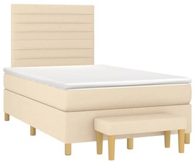 Boxspring posteľ s matracom krémová 120x190 cm látka 3270416