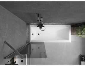 Mexen Next, 1-krídlová vaňová zástena 60 x 150 cm, 6mm šedé sklo, brúsená grafitová, 895-060-000-00-40-66