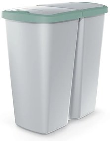 Odpadkový kôš DUO sivý, 45 l, zelená / sivá