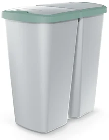 Odpadkový kôš DUO sivý, 45 l, zelená / sivá