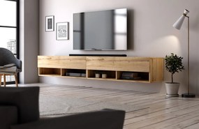 Závěsný TV stolek Derby 280 cm dub Wotan
