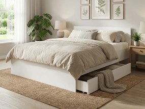 Posteľ ELISA 180 x 200 cm, biela Rošt: Bez roštu, Matrac: Matrac DELUXE 10 cm