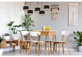 Závesné svietidlo Boho Spider, 5x jutové/čierne textilné tienidlo
