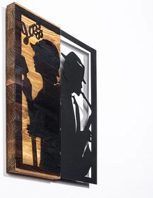 Nástenná dekorácia 32x50 cm jazz drevo/kov