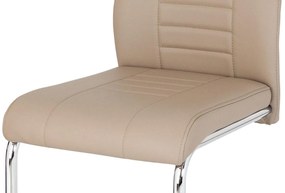 Autronic -  Jedálenská stolička HC-955 CAP, koženka kapučíno, chróm