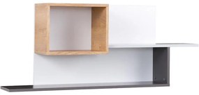 Polička Joker 12 Biely/Grafit/Šedá/Dub Lefkas