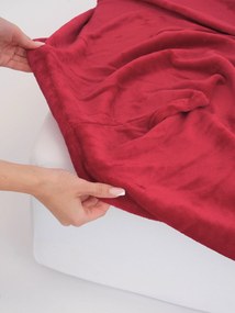 Plachta mikroplyš Deluxe 220 x 200 cm - tmavo červené