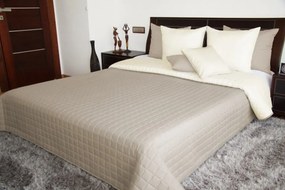 Béžový jednofarebný prehoz s geometrickým prešívaním Šírka: 75 cm | Dĺžka: 160 cm