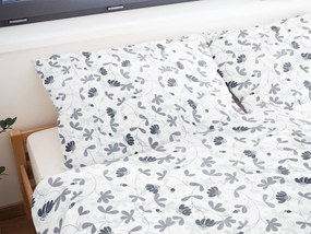 Polášek Bavlnené obliečky KVETINOVÁ HARMÓNIA - Šedá | 140 x 200 cm / 70 x 90 cm