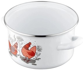 Emalia Pleszew Smaltovaný hrniec s pokrievkou Rubinka, 18 cm, 2,6 l