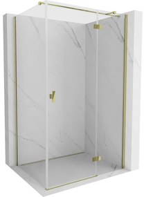 Mexen Mist H T, sprchový kút s výklopnými dverami pravý 70 x 110 cm, číre sklo, zlatá, 8A5T-070-110-50-00-P