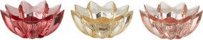 3ks ružový mix sklenený svietnik tulipán Tulippo - Ø 8*12 cm