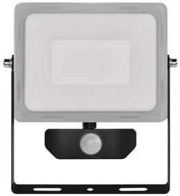 EMOS Vonkajší LED nástenný reflektor s čidlom ILIO, 30W, neutrálna biela, čierny, IP44