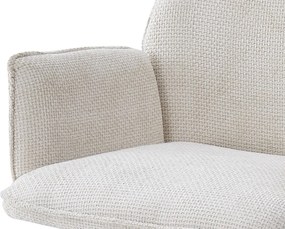 Jedálenská stolička Livela, krémová štrukturovaná tkanina