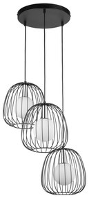 Luster na lanku BELL 3xG9/12W/230V čierna/lesklý chróm