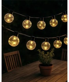 LED vonkajší dekoratívny reťazec 10xLED/0,15W/230V 6,8 m IP44 čierna/dymová