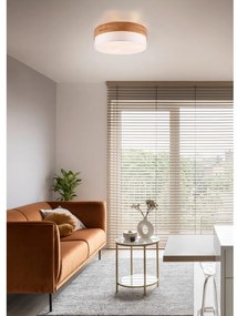 Stropné svietidlo v bielo-prírodnej farbe s textilným tienidlom Seasons – Trio