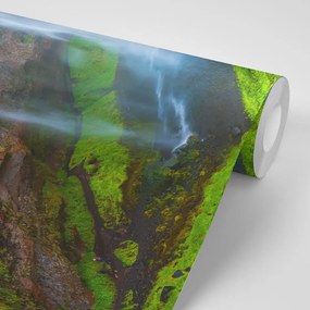 Okúzľujúca samolepiaca fototapeta vodopád na Islande