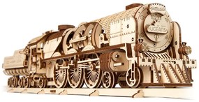 Ugears 3D puzzle Lokomotiva V-Express s vagónem 538 ks